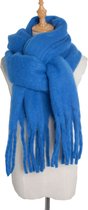 Sjaal Royal blue / Fluffy sjaal met franjes / chunky fluffy scarfs / accessoires dames Sjaal / wintersport / fluffy sjaal / fluffy scarf