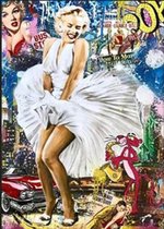 TOPMO- Marilyn Monroe witte Jurk- Diamond painting pakket - HQ Diamond Painting - volledig dekkend - Diamant Schilderen – voor Volwassenen – ROND - 40 x 50 CM