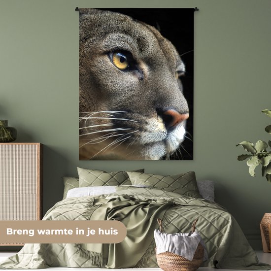 Wandkleed - Wanddoek - Poema - Wilde dieren - Portret - 120x160 cm - Wandtapijt
