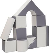 Schuim blokken / foam blokken - 11 stuks - huis / kasteel | Witte en grijze blokken