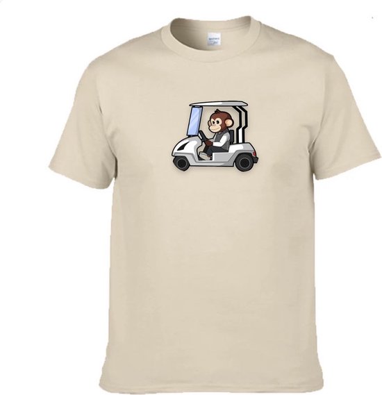 Caddy Cruising Monkey T-Shirt Beige L