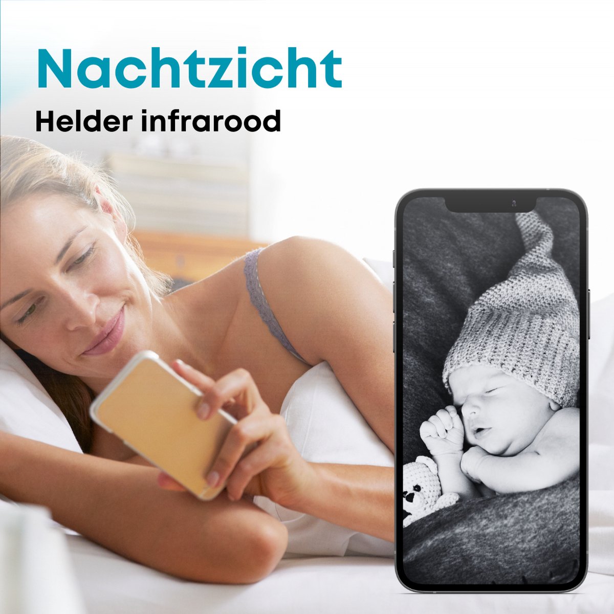 Babyfoon met Camera FULL HD en Nachtzicht - afbeelding 2
