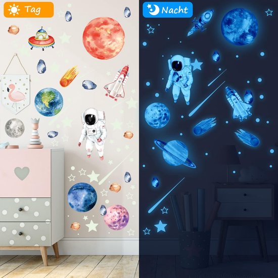 455 Étoiles Et Planètes Qui Brillent Dans Le Noir – Autocollants Muraux Phosphorescents Pour Chambre Enfant, Plafond Galaxie Magique