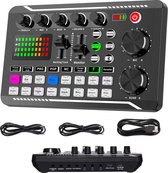BolGalaxy - Platine DJ - DJ Mix Set - Effets de mixage DJ et changeur de voix - Contrôleur DJ - Carte son et Audio Live - Interface - Mélangeur Audio stéréo Bluetooth - Zwart
