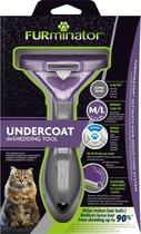 Outil de sous-poil pour chat Furminator - Cheveux longs - Peigne en fourrure de chat - Violet Moyen / Grand