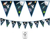 Vlaggenlijn - Slinger - Space - Ruimte - 2,3 meter - 9 vlaggen - Kinderfeestje - Thema feestje - Raket - Astronaut - Vlaggetjes