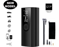 GTP Draagbare Luchtcompressor - Elektrische Bandenpomp - Luchtcompressor Oplaadbaar - Fiets Motor Auto en Ballen - Powerbank - Zaklamp