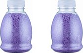 Badkaviaar Lavendel - 225 gram - Fles met transparante dop - set van 2 stuks - bad parels