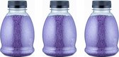 Badkaviaar Lavendel - 225 gram - Fles met zwarte dop - set van 3 stuks - bad parels