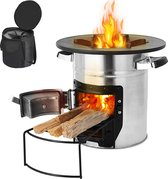 Clixify BBQ + Accesoires - Barbeque - Rocket Stove - Wood stove - Milieuvriendelijk - Luxe Rocket Stove - Kooktoestel op Houtvuur - Met Draagtas - Camping Gadget - Kookkachel voor Buiten - Buiten Koken op Vuur Toestellen - Kampeer Gadgets - Hout