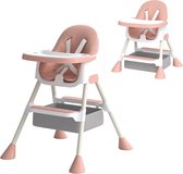 Mima® Kinderstoel- Trip Trap Idee- Kinderstoelen- Opslagmandje- Verstelbaar in Hoogte- Wit/Rose