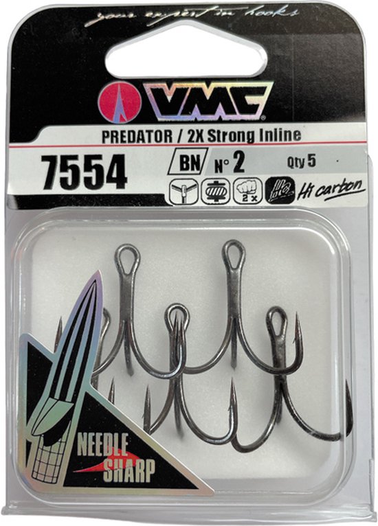 VMC 7554BN 2X Strong Inline Treble Black Nickel 6 van VMC — afbeelding 2