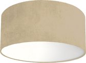 Plafondlamp velours licht bruin/ beige- Kinderkamerdecoratie- Lamp voor aan het plafond - Diameter 35cm x 15cm hoog | E27 fitting maximaal 40 watt | Excl. Lichtbron