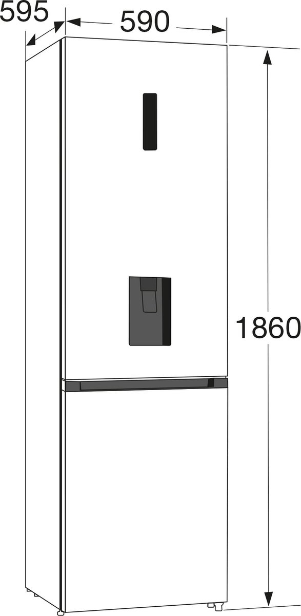 ETNA KCV286WRVS- Vrijstaande Koel-vriescombinatie - 186 cm - RVS - Waterdispenser - No Frost — afbeelding 4