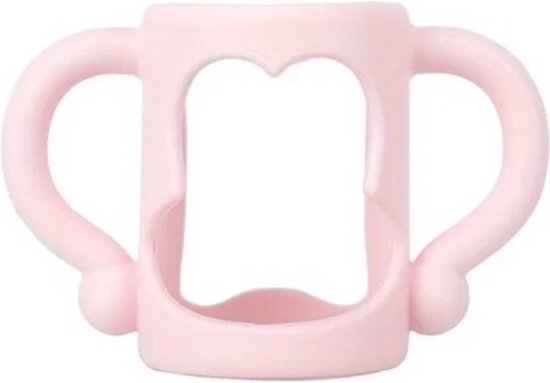 Handvat Babyfles - geschikt voor smalle hals flessen - zelfstandig drinken - peuterfles - baby - rose - 2 stuks