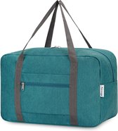 Handbagage, 40 x 20 x 25 cm, handbagage, tas voor vliegtuig, opvouwbare reistas voor dames en weekends, handbagage, koffer, 20 liter, blauw, groen, blauw, groen