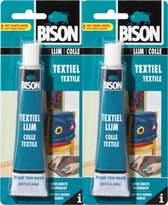 Bison Textiellijm - 2x50 ml - Bestand Tegen Wassen Stomen en Strijken - Oplosmiddelenvrij