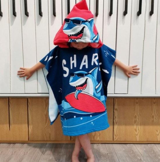 Shark Badcape - Beach Kindercape - Poncho
