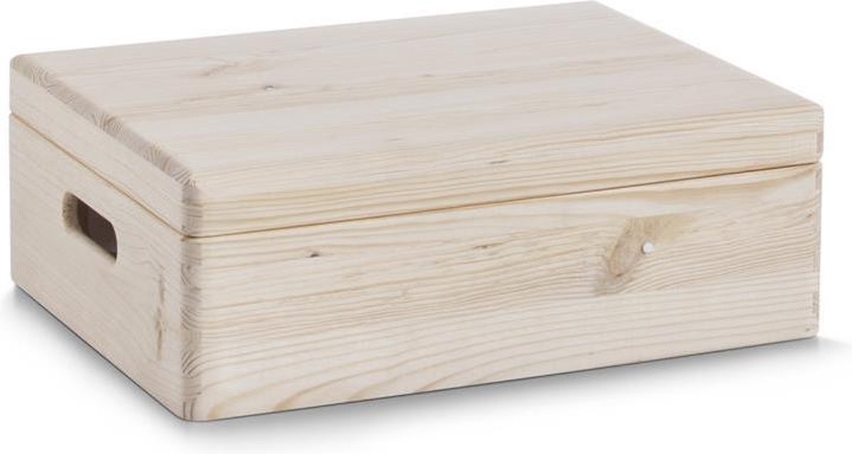 Zeller Houten kist 40x30x14 cm met deksel