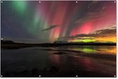 Muurdecoratie Noorderlicht - IJsland - Kleuren - 180x120 cm - Tuinposter - Tuindoek - Buitenposter