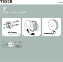 Instructions d'installation pour un crochet rond TIGER avec un foret de 6 mm.