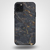 Smartphonica Telefoonhoesje voor iPhone 11 Pro Max met marmer opdruk - TPU backcover case marble design - Goud Grijs / Back Cover geschikt voor Apple iPhone 11 Pro Max