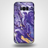 Smartphonica Telefoonhoesje voor Samsung Galaxy S8 met marmer opdruk - TPU backcover case marble design - Goud Paars / Back Cover geschikt voor Samsung Galaxy S8