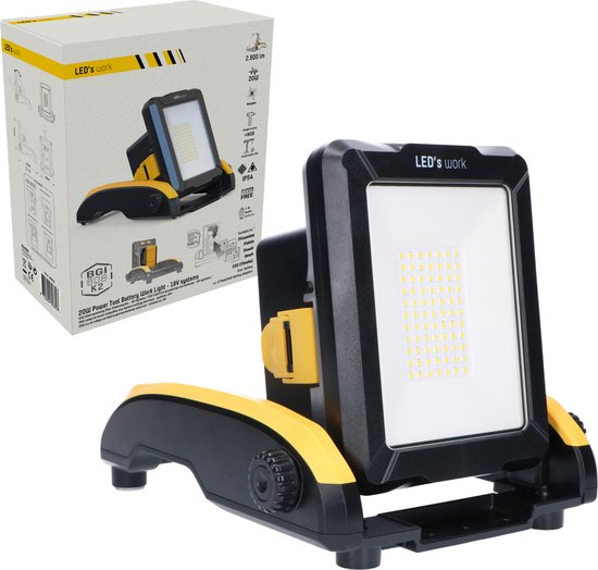 Lampe de Work LED sans fil LED 's Work 2900 - Fonctionne sur batterie de Makita, Bosch, Dewalt, Milwaukee, Metabo - IP54