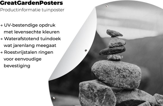 Tuincirkel Balancerende stenen in Noorwegen - 90x90 cm - Ronde Tuinposter - Buiten