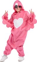 LUCIDA - Roze flamingo outfit met capuchon voor kinderen - S 110/122 (4-6 jaar)