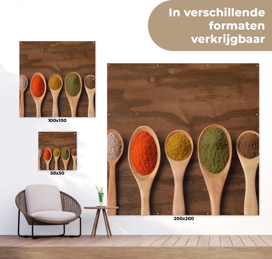 Louche en tissu de jardin - Herbes - Nourriture - Épices - Table - 100x100 cm