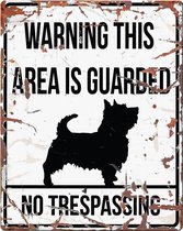D&d Home - Waakbord - Hond - Warning Sign Square Terrier Gb 20x25cm Wit - 1st