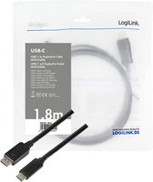 LogiLink UA0335 USB-C-displaykabel USB-C / DisplayPort Adapterkabel USB-C stekker, DisplayPort-stekker 1.80 m Zwart