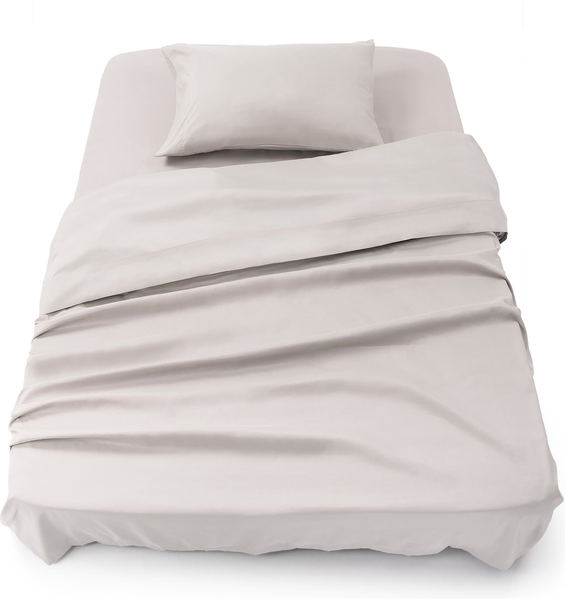 Blumtal 3-delige Set Bedlaken - Hoeslaken 90 x 190 x 30 cm - Laken 160 x 275 cm - 1 x Kussensloop 50 x 80 cm - Moonlight Grey