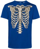 T-shirt kind Skelet | Carnavalskleding kinderen | Carnaval Kostuum | Foute Party | Blauw | maat 104