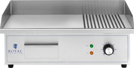 Elektrische grillplaat - 548 x 350 mm - Ribber + Flat - 3.000 W - Royal Catering — afbeelding 4