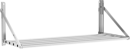 Royal Catering Wandplank - inklapbaar - 100 x 45 cm - 40 kg - roestvrij staal