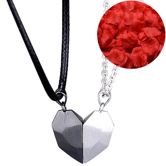 Set collier Hartjes magnétique + pétales de rose = cadeau de Saint Valentin pour Hem et Cheveux - cadeaux de Saint Valentin pour hommes
