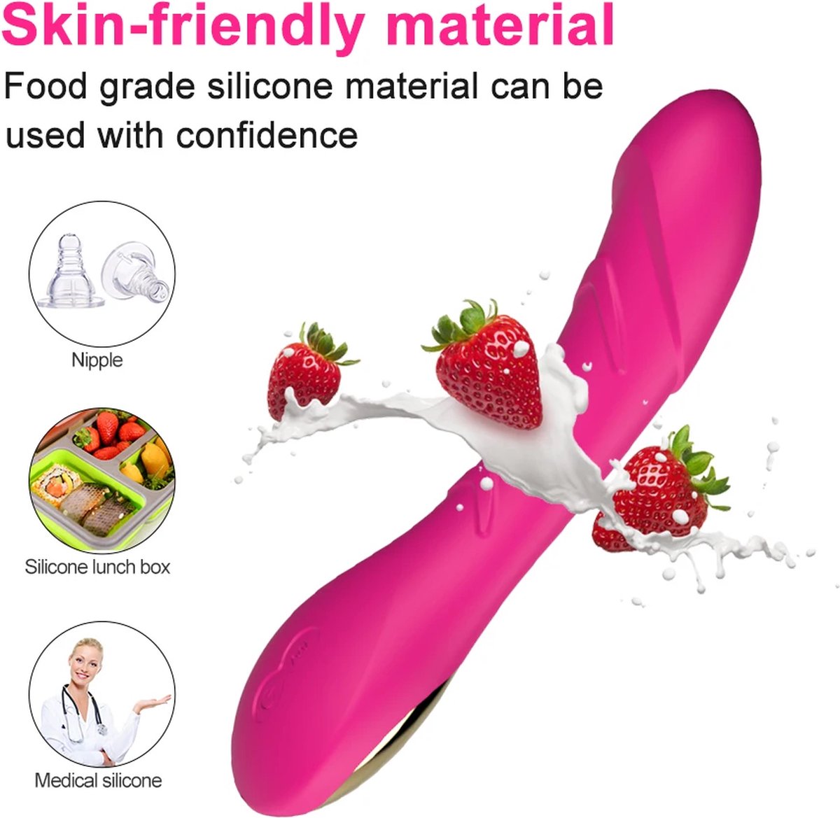 Vibrator Uzzy M.F E08 - Bordeaux rood - G-Spot- Vibrators voor Vrouwen en koppels - 12 Standen - Sex toys - waterdicht - Clitoris stimulator-seksspeeltjes -Voor haar-Voor hem-Feestdagen-Cadeau