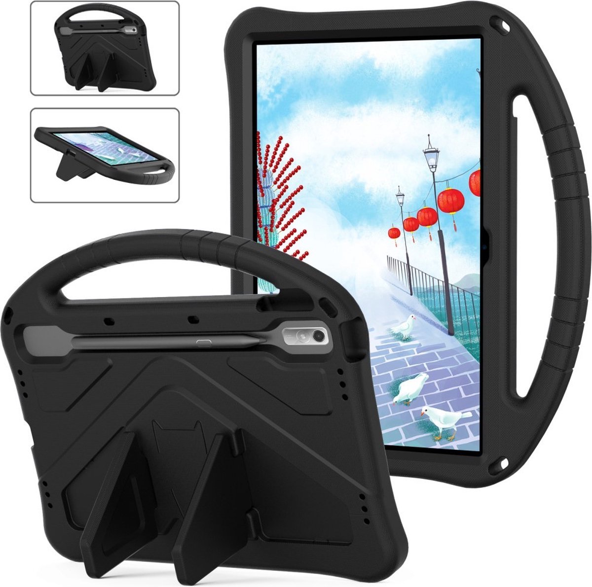 Tablethoes geschikt voor Lenovo Tab P11 Pro Gen 2 Hoesje - ShockProof Kids Case - Zwart