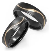 Jonline Prachtige Ringen voor hem en haar |Trouwringen|Vriendschapsringen|Relatieringen| Zwart Goud