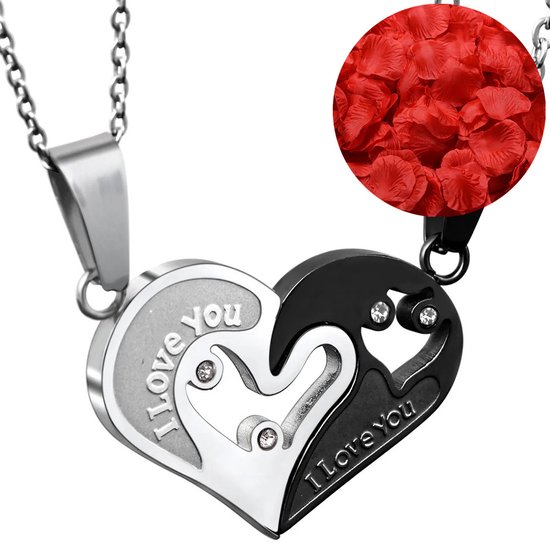 Set collier Hartjes + pétales de rose = cadeau de Saint-Valentin pour Hem et Cheveux - Cadeaux de Saint-Valentin pour hommes