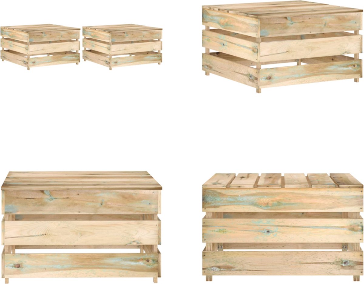 VidaXL Tuintafels 2 st pallet geïmpregneerd grenenhout Pallet Tafel Pallet Tafels Tuintafel Tuintafels