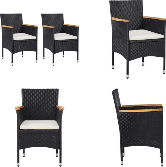 VidaXL Tuinstoelen 2 st poly rattan zwart - Kantoormeubelen Plus