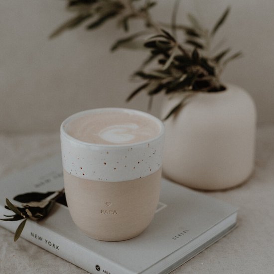 Mug - Papa - Sans oreille - Sac - Poterie - Handgemaakt - Services de table - Décoration - Cadeau - Cadeau - Café - Thee - Cadeau Original - Uniek - Amis - Sac à café - Vaderdag