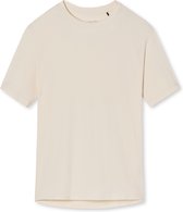 SCHIESSER Mix+Relax T-shirt - dames shirt korte mouwen cremekleurig - Maat: 40