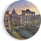 Artaza Forex Muurcirkel Romeins Architectuur in Rome, Italië - 80x80 cm - Groot - Wandcirkel - Rond Schilderij - Wanddecoratie Cirkel