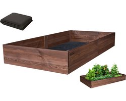 GEIMPREGNEERDE Kweekbak planten – Moestuinbak 240x120x27cm INCL. WORTELDOEK - Kweekbakken moestuin – grenenhout