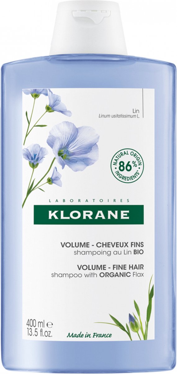 Klorane Haar Lin Fibres de Lin/Vlasvezels Shampoo Fijn Haar 400ml