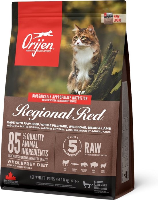 Orijen Whole Prey Regional Red Cat - Rund & Zwijn - Kattenvoer - 1.8 kg